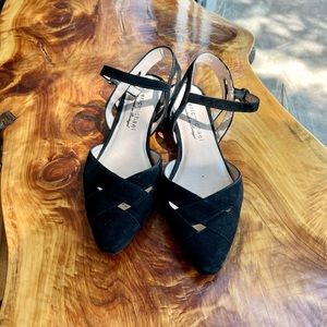 ERIC MICHAEL Slingback Ballet Flats Black Suede size 9